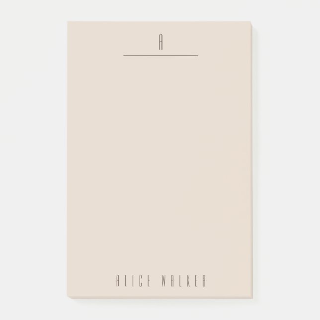 Bloco De Notas monograma sofisticado moderno (Frente)