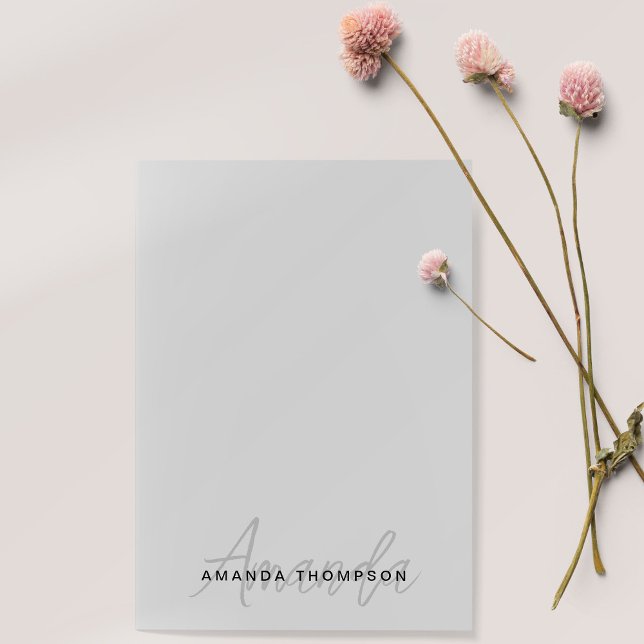 Bloco De Notas Monograma Trendy Modern Personalizado com Nome (Criador carregado)