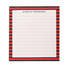 Bloco De Notas Monograma, Vermelho e Faixa Negra