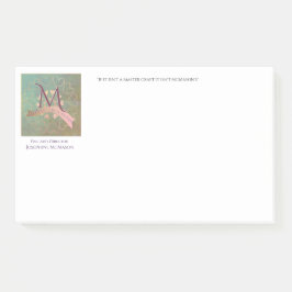 Bloco De Notas Monograma Vintage/Antiquado de Teal&Blush Business