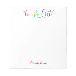 Bloco De Notas Monogrammed bonito para fazer o arco-íris moderno