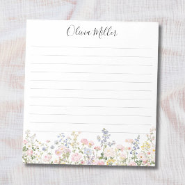 Bloco De Notas Monogrammed Colorful Flower Garden Floral Lined