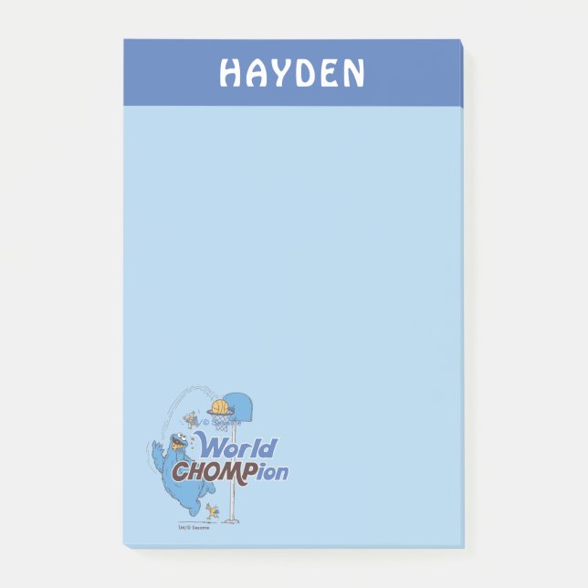 Bloco De Notas Monstro de cookies | Adicione seu nome (Frente)