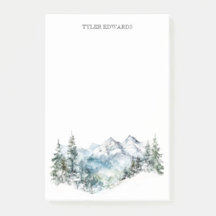 Bloco De Notas Montanha rústica aquarela personalizada