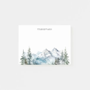 Bloco De Notas Montanha rústica aquarela personalizada