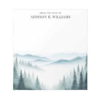 Bloco De Notas Montanhas De Mistura De Aquarelas Da Mesa De