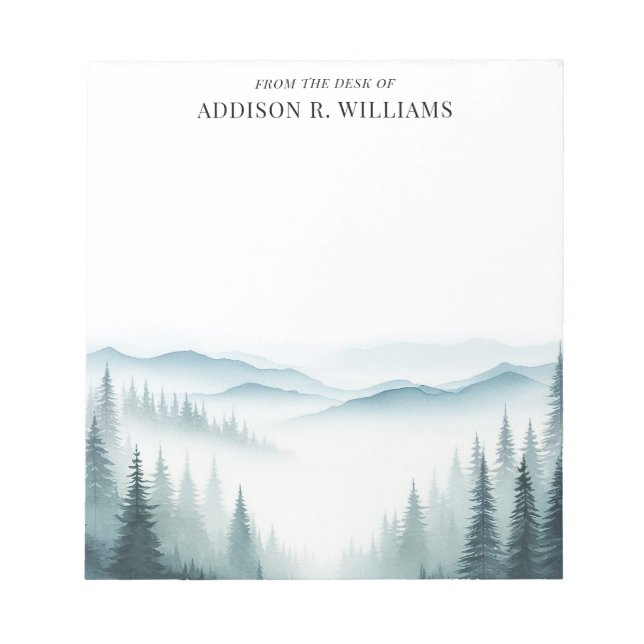 Bloco De Notas Montanhas De Mistura De Aquarelas Da Mesa De (Frente)