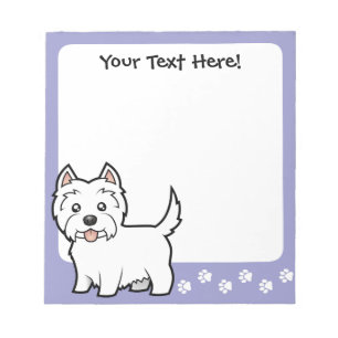 Bloco De Notas Montanhas ocidentais Terrier branco dos desenhos