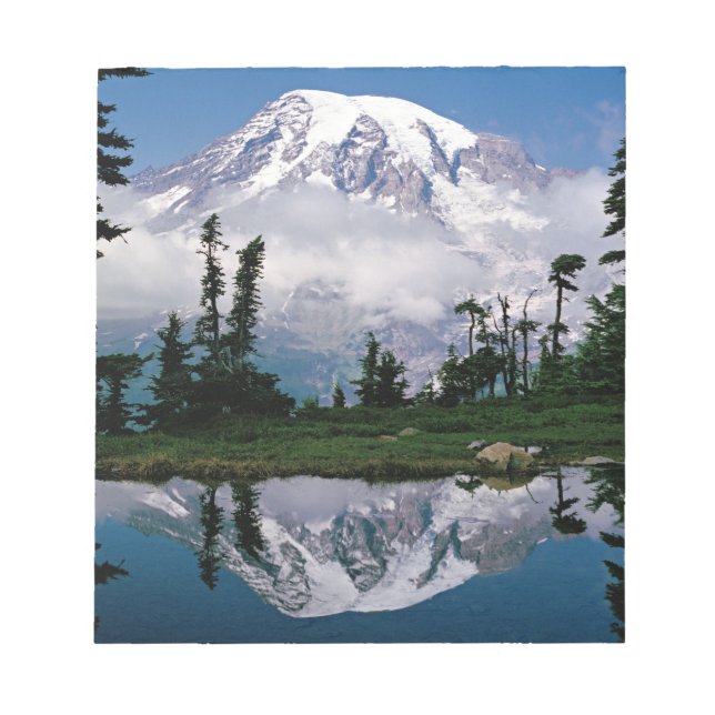 Bloco De Notas Monte Rainier refletido em um lago de montanha (Frente)