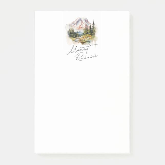 Bloco De Notas Monte Rainier Watercolor Scenery (Frente)
