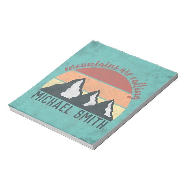 Bloco De Notas Montes de pastos de safra chamam monograma (Invertido)