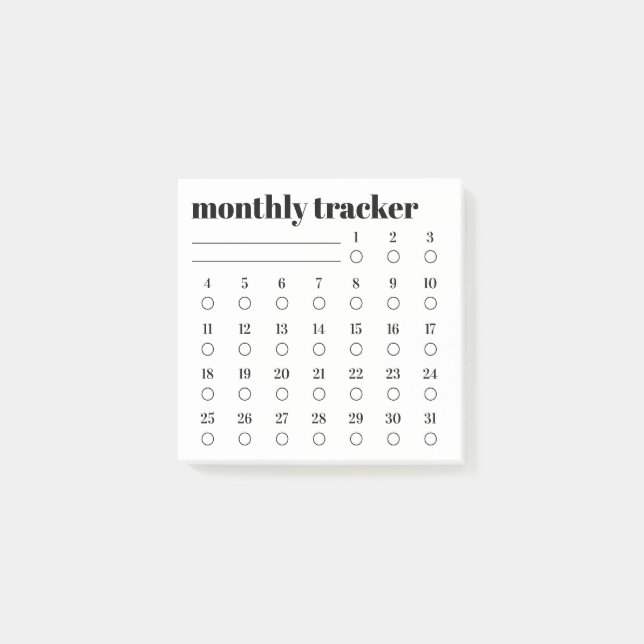 Bloco De Notas Monthly Habit Tracker Sticky Notes Pad (Frente)