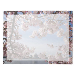 Bloco De Notas Monumentos Jefferson Memorial Cherry Blossoms