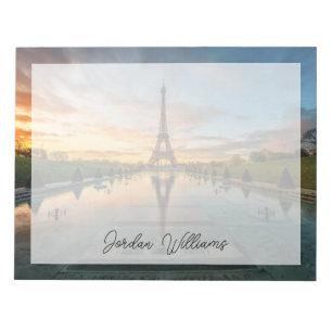 Bloco De Notas Monumentos Torre Eiffel Sunrise