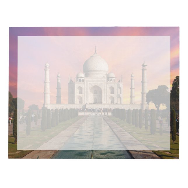 Bloco De Notas Monumentos | Visão Colorida do Taj Mahal (Frente)