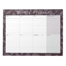 Bloco De Notas Moody Botanical Weekly Planner | Semana De Resumo