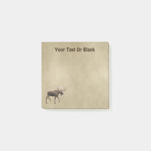 Bloco De Notas Moose Bull Em Papel Antigo
