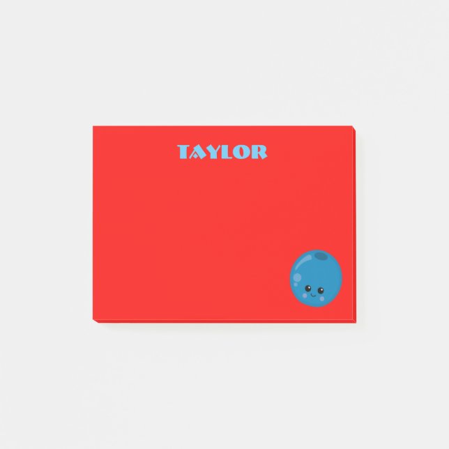 Bloco De Notas Morango em fundo vermelho (Frente)