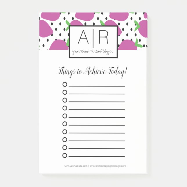 Bloco De Notas Morangos Abstrato (Frente)