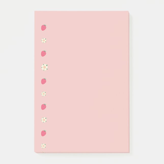 Bloco De Notas Morangos e Flores (Frente)