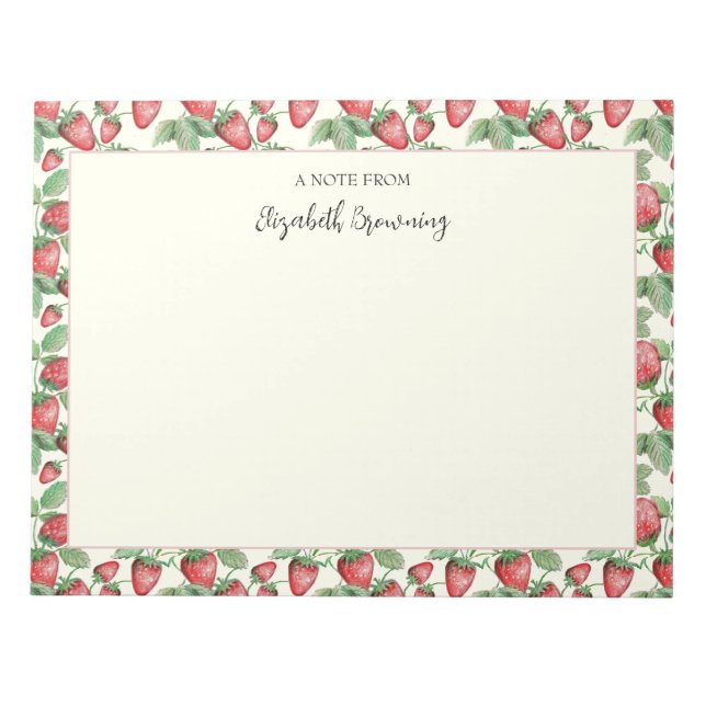Bloco De Notas Morangos primavera (Frente)