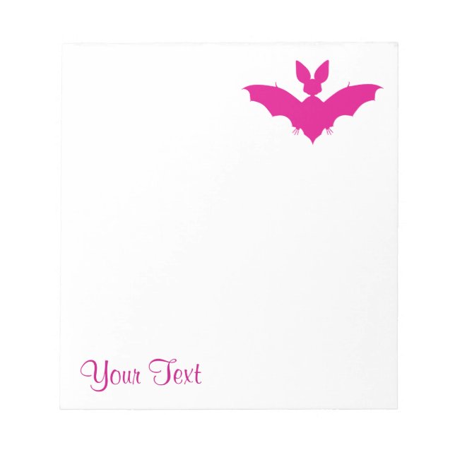 Bloco De Notas Morcego Rosa Personalizado Fofo Nome Gótico (Frente)