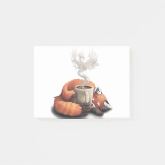 Bloco De Notas Morning Fox - cute coffee animal