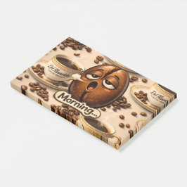 Bloco De Notas Morning, sleepy coffee bean funny relatable post