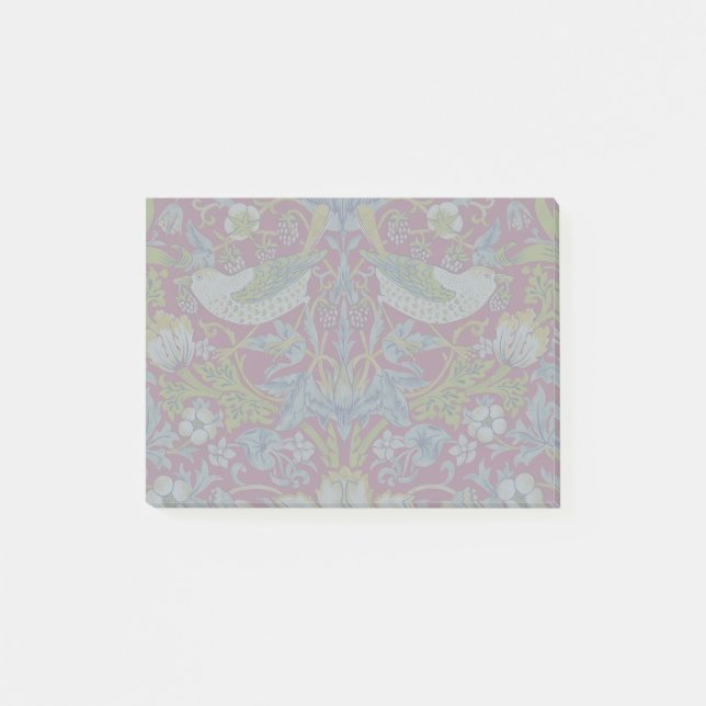 Bloco De Notas Morris Red Background Strawberry Thief Patterno (Frente)