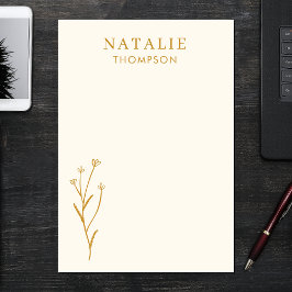 Bloco De Notas Mostarda Personalizada Trendy Boho Chic Amarelo Pe