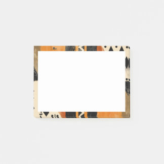 Bloco De Notas Motivos tribais em tons negros e terrestres