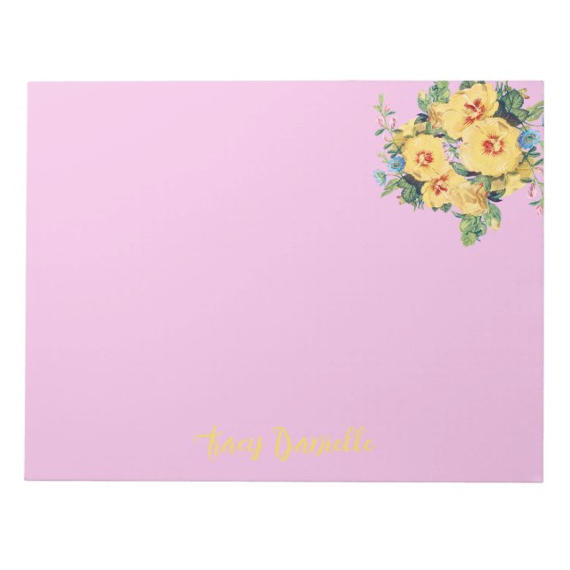 Bloco De Notas Muito Buquê Floral Personalizado (Frente)