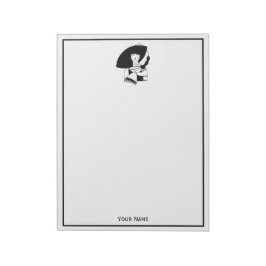 Bloco De Notas Mulher Art Déco de Grande Chapéu Luvas RL