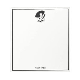 Bloco De Notas Mulher Art Déco de Grande Chapéu Luvas RL