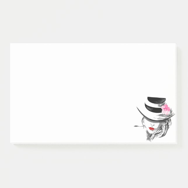 Bloco De Notas Mulher com Hat Post-it® Notes (Frente)