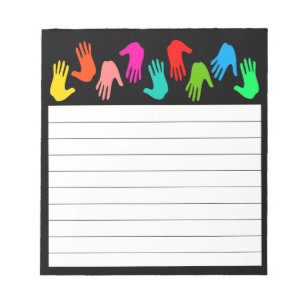 Bloco De Notas Multi mãos da cor