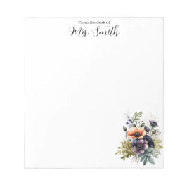Bloco de Notas Multicolorido Floral Doce para Prof