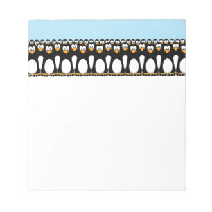 Bloco De Notas Multidão de pinguins engraçados dos desenhos