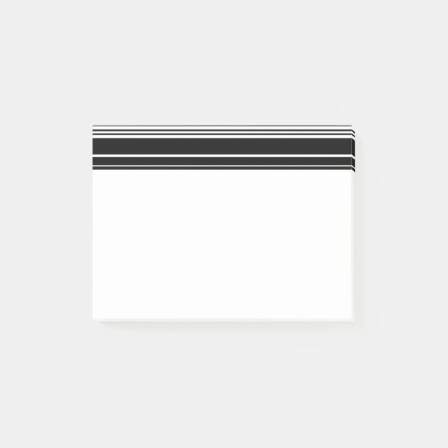 Bloco De Notas Multidões de Listras Pretas e Brancas Desiguais (Frente)