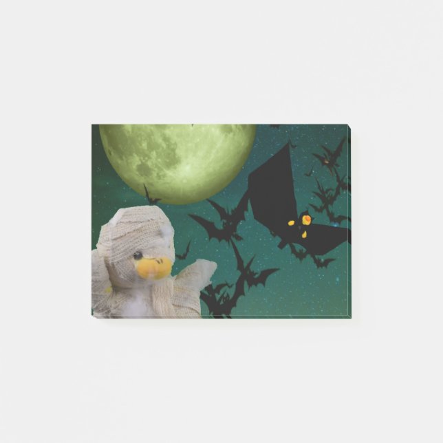 Bloco De Notas Mummy, Bat & Moon Halloween (Frente)