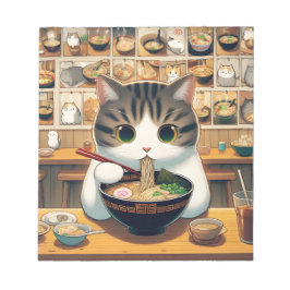 Bloco De Notas Munchkin Cat Eating Ramen