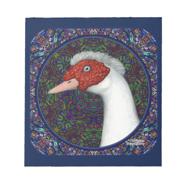 Bloco De Notas Muscovy Cabeça de Pato Branca (Frente)