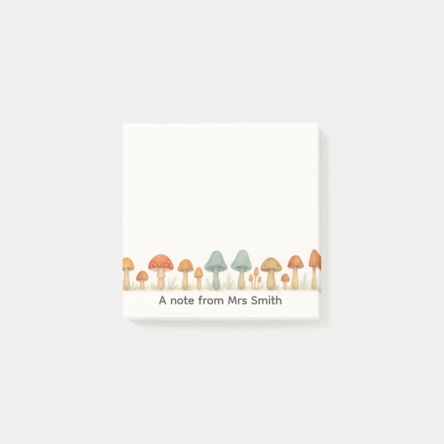 Bloco De Notas Mushroom Fungi Uma Nota Do Professor (Frente)