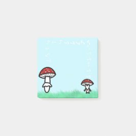 Bloco De Notas Mushroom Gnome with Mushroom Post It Notes