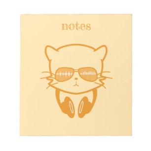 Bloco De Notas Music Lover Cat