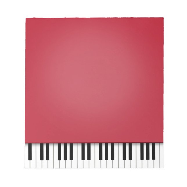 Bloco De Notas Música Red 5.5x6 do teclado para piano (Frente)