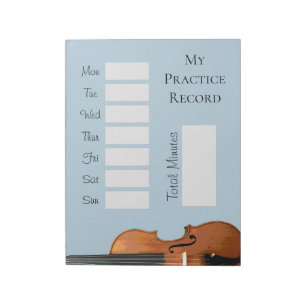 Bloco De Notas Musical Instrument Violin Practice Record Chart