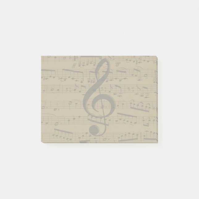Bloco De Notas Musical Treble Clef Sheet Music Classic (Frente)