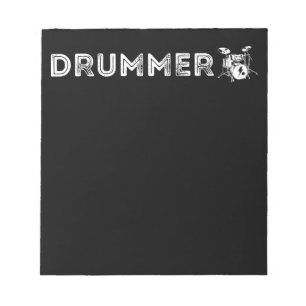 Bloco De Notas Músico do Jogador do Drum Drummer Vintage