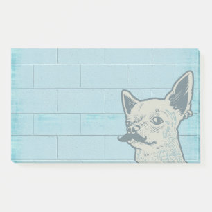 Bloco De Notas Mustache Chihuahua Grafite Wall